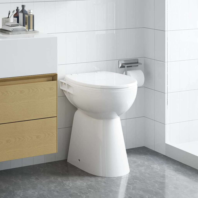 Load image into Gallery viewer, Vidaxl randloos toilet 7 cm extra hoogte soft-close keramiek wit
