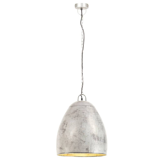 Vidaxl hanglamp industrieel rond 25 w e27 42 cm zilverkleurig