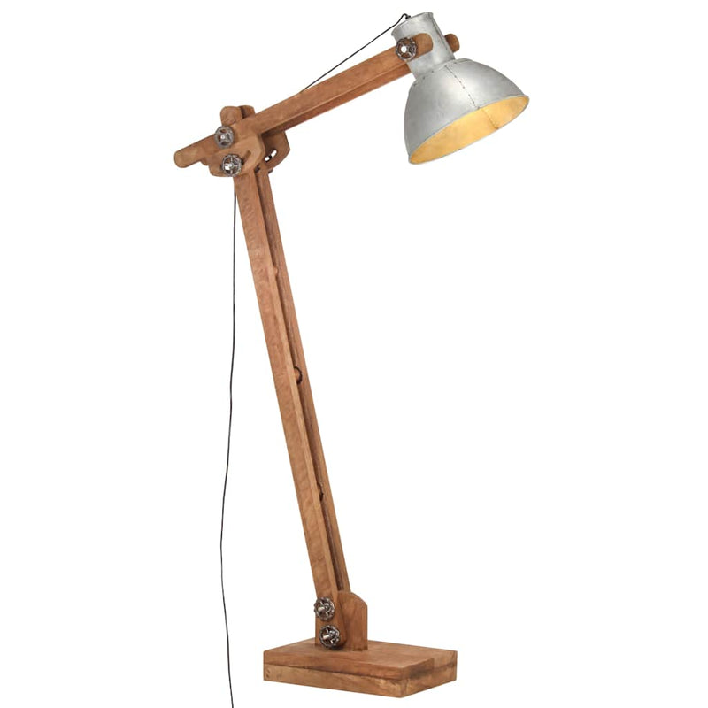 Load image into Gallery viewer, Vidaxl vloerlamp e27 massief mangohout zilverkleurig
