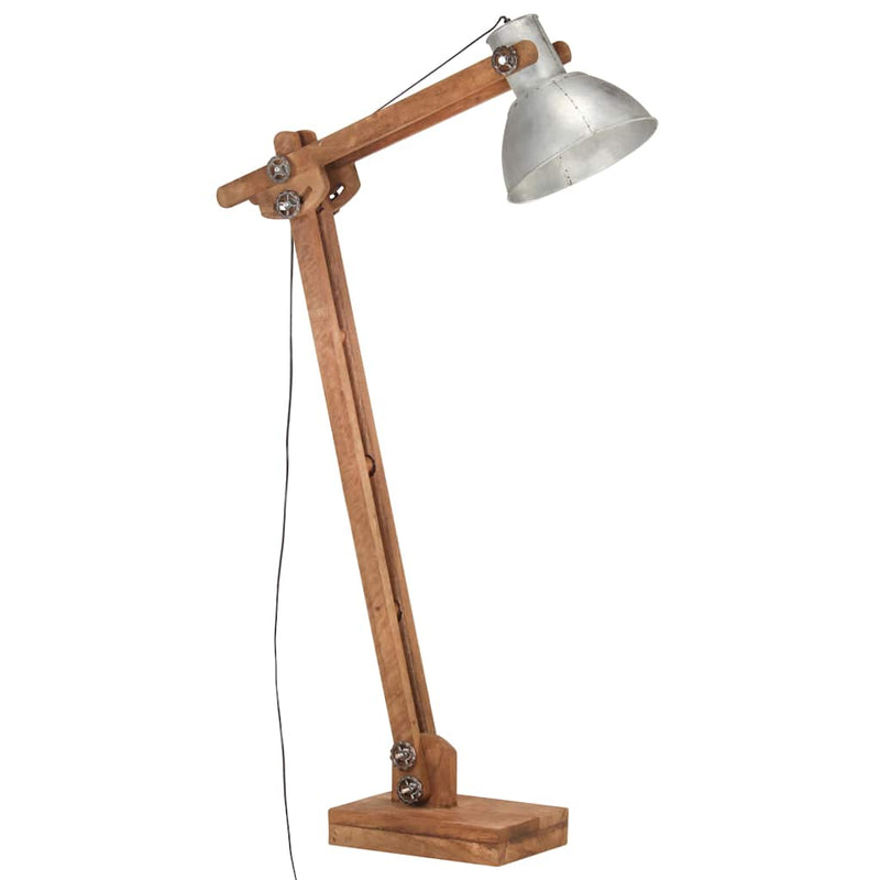 Load image into Gallery viewer, Vidaxl vloerlamp e27 massief mangohout zilverkleurig
