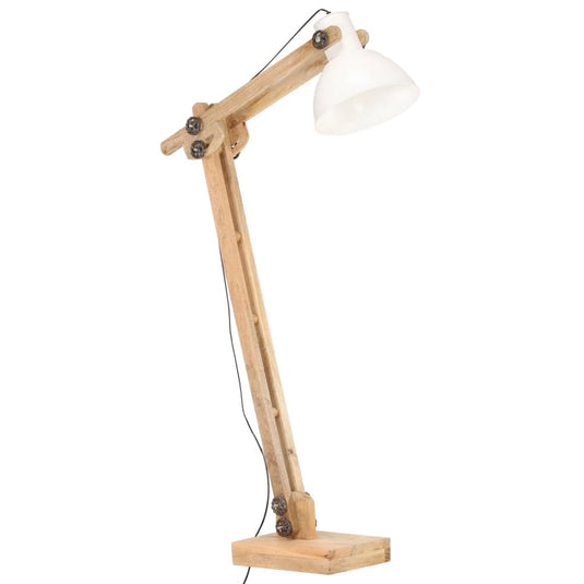 Vidaxl vloerlamp e27 massief mangohout wit