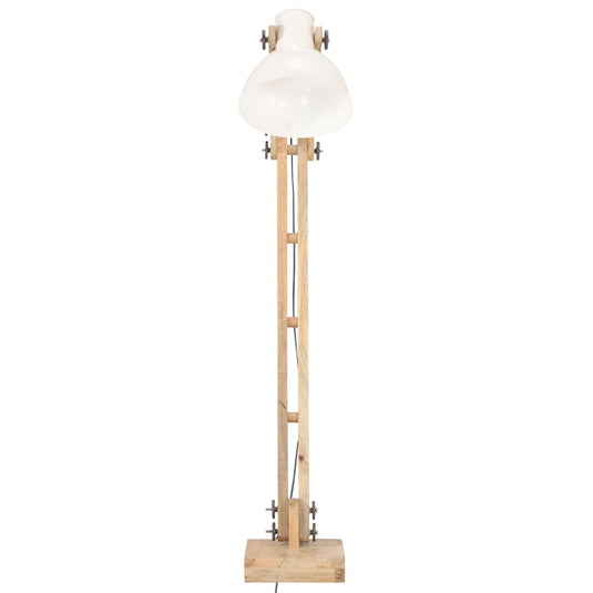 Vidaxl vloerlamp e27 massief mangohout wit