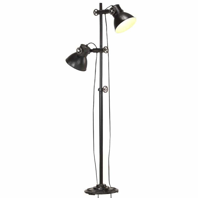 Load image into Gallery viewer, Vidaxl vloerlamp met 2 lampenkappen e27 gietijzer zwart
