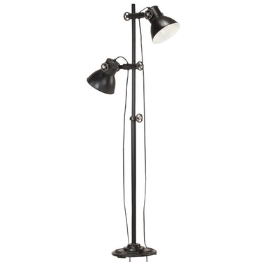 Vidaxl vloerlamp met 2 lampenkappen e27 gietijzer zwart