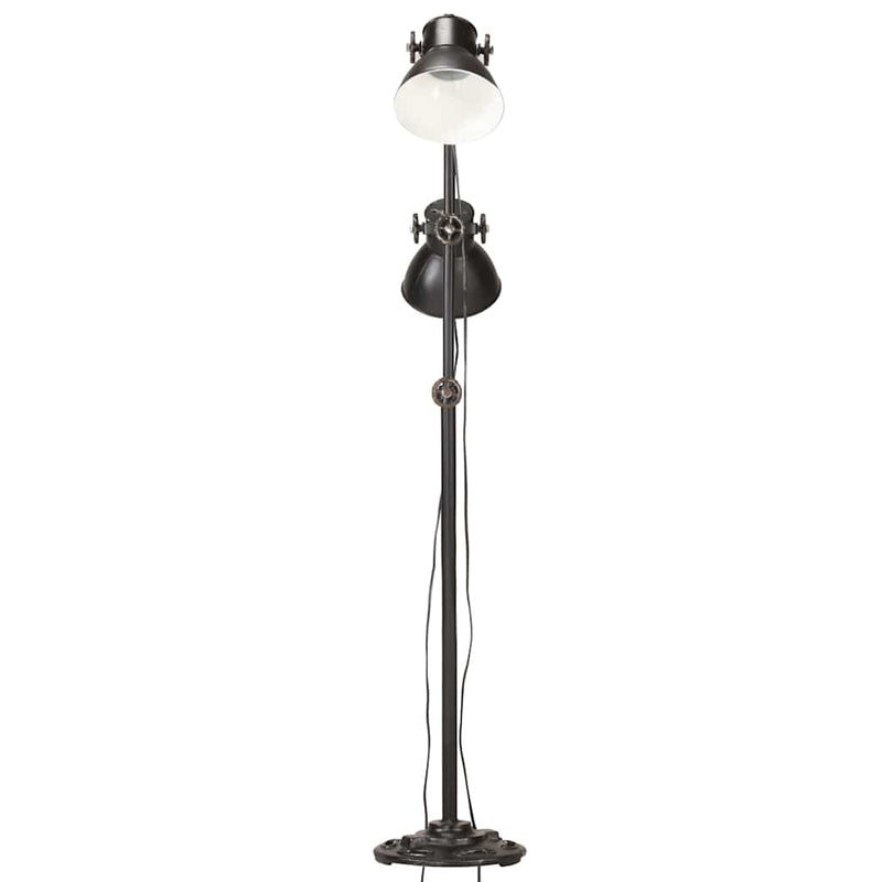 Load image into Gallery viewer, Vidaxl vloerlamp met 2 lampenkappen e27 gietijzer zwart
