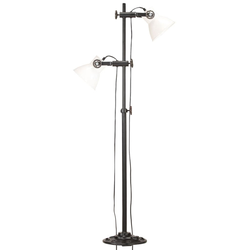 Load image into Gallery viewer, Vidaxl vloerlamp met 2 lampenkappen e27 gietijzer wit
