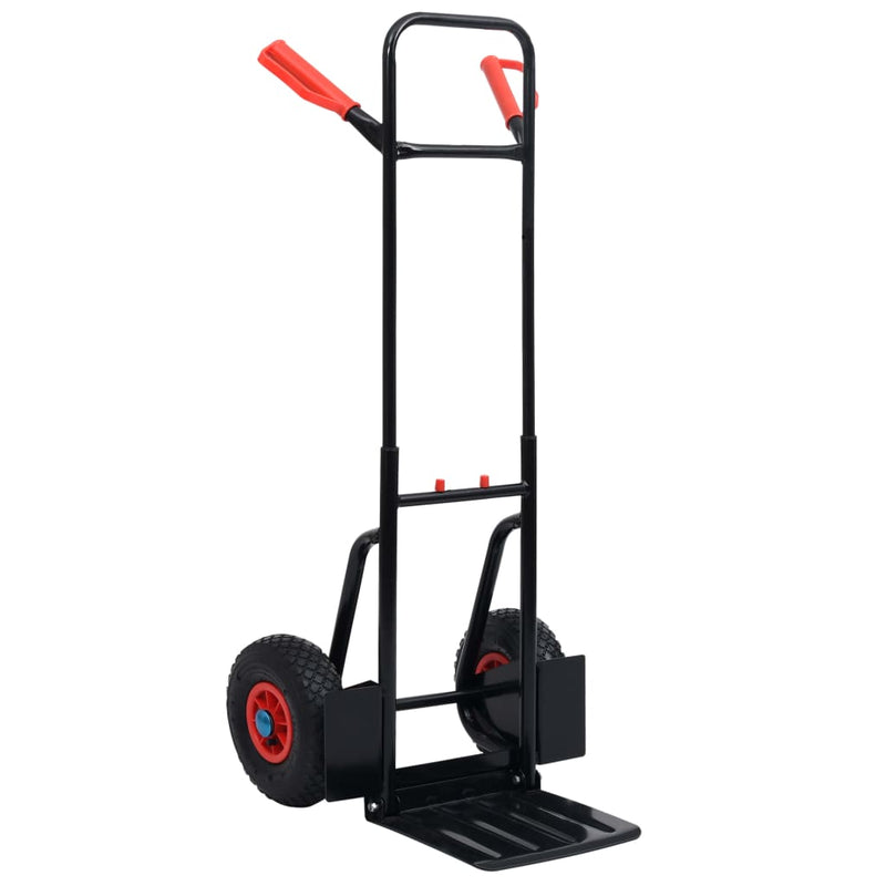Afbeelding laden in galerijviewer, Vidaxl steekwagen telescopisch 200 kg zwart en rood
