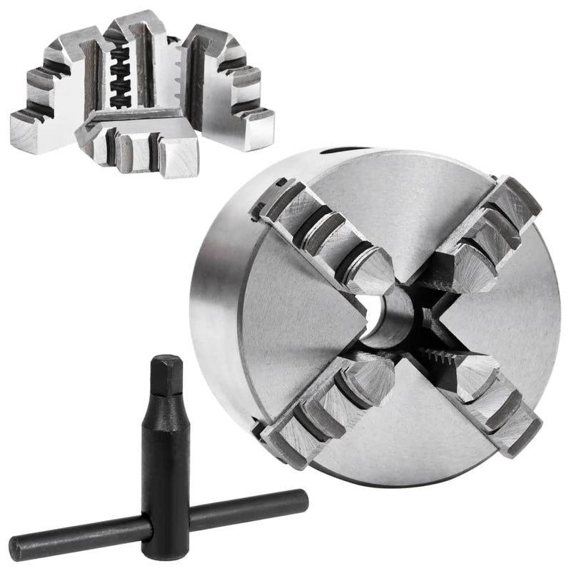 Load image into Gallery viewer, Vidaxl klauwplaat met 4 bekken zelfcentrerend 80 mm staal
