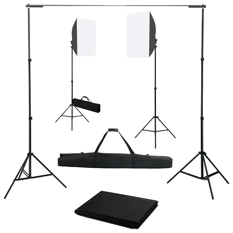 Load image into Gallery viewer, Vidaxl fotostudioset met softboxlampen en achtergrond
