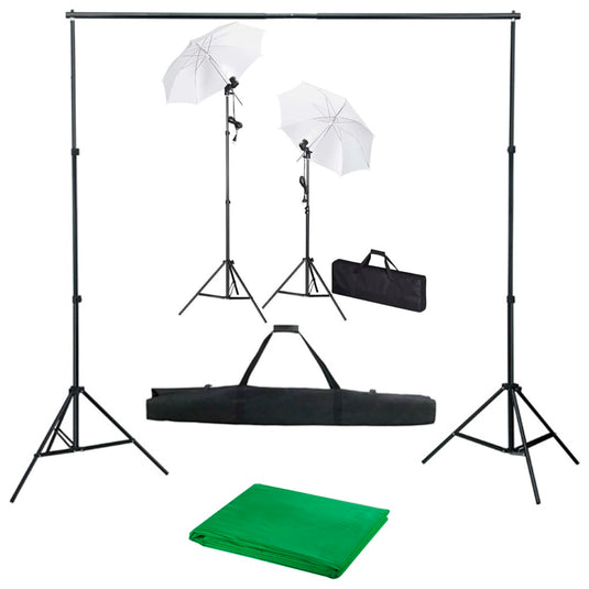 Vidaxl fotostudioset met achtergrond, lampen en paraplu's