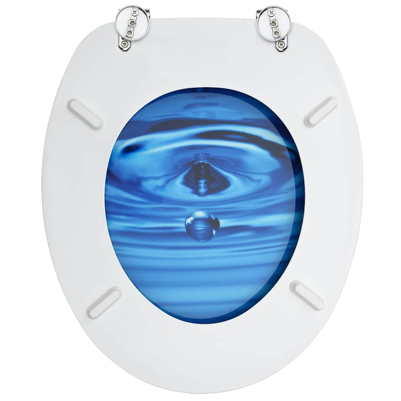 Load image into Gallery viewer, Vidaxl toiletbril met deksel waterdruppel mdf blauw
