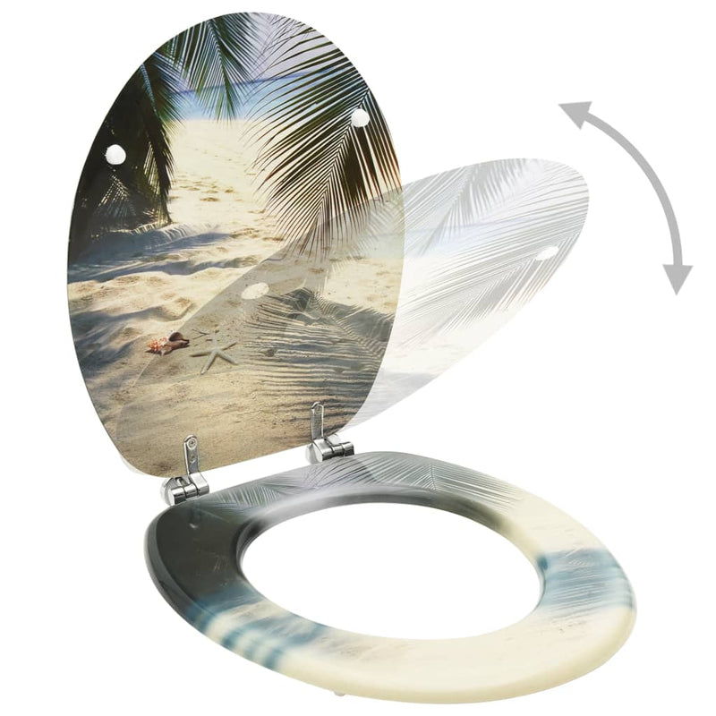 Load image into Gallery viewer, Vidaxl toiletbril met deksel strand mdf
