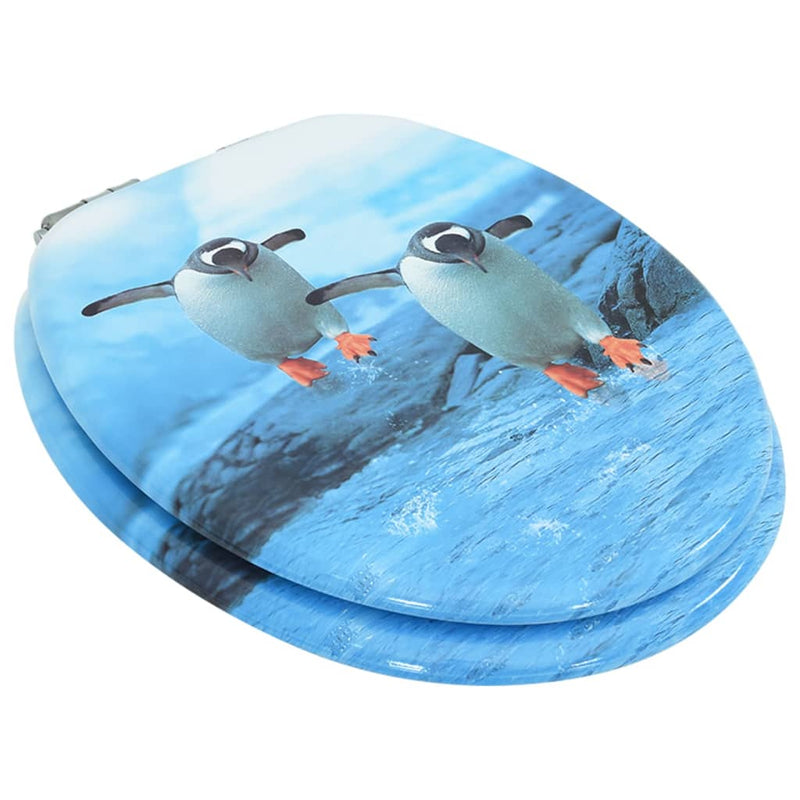 Load image into Gallery viewer, Vidaxl toiletbril met soft-close deksel pinguïn mdf
