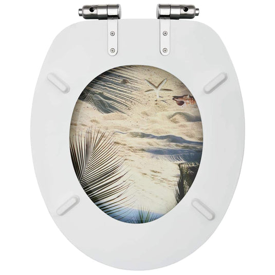 Vidaxl toiletbril met soft-close deksel strand mdf