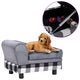 Vidaxl hondenbank 57x34x36 cm pluche grijs