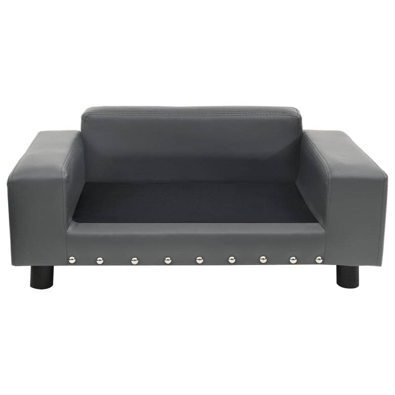 Load image into Gallery viewer, Vidaxl hondenbank 81x43x31 cm pluche en kunstleer grijs
