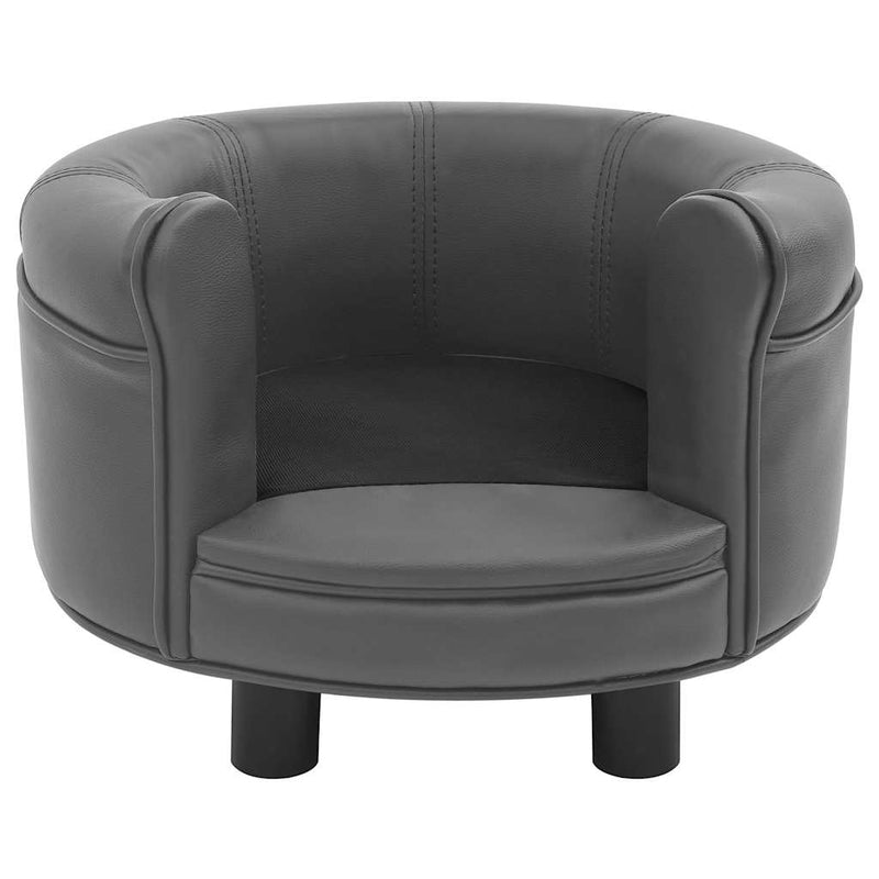 Load image into Gallery viewer, Vidaxl hondenbank 48x48x32 cm pluche en kunstleer grijs
