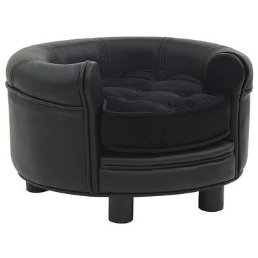 Vidaxl hondenbank 48x48x32 cm pluche en kunstleer zwart