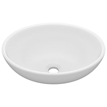 Vidaxl wastafel ovaal 40x33 cm keramiek matwit