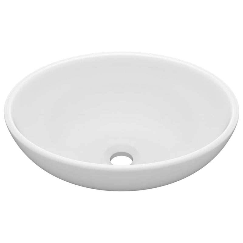 Load image into Gallery viewer, Vidaxl wastafel ovaal 40x33 cm keramiek matwit
