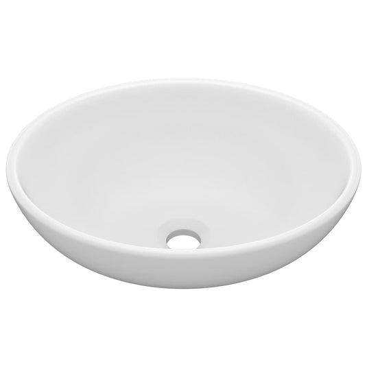 Vidaxl wastafel ovaal 40x33 cm keramiek matwit