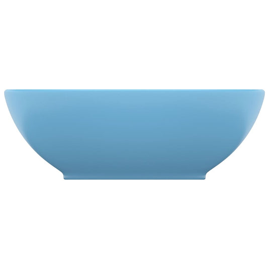 Vidaxl wastafel ovaal 40x33 cm keramiek mat lichtblauw