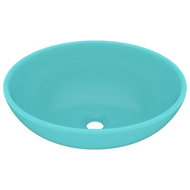 Vidaxl wastafel ovaal 40x33 cm keramiek mat lichtgroen