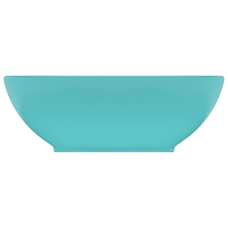 Load image into Gallery viewer, Vidaxl wastafel ovaal 40x33 cm keramiek mat lichtgroen
