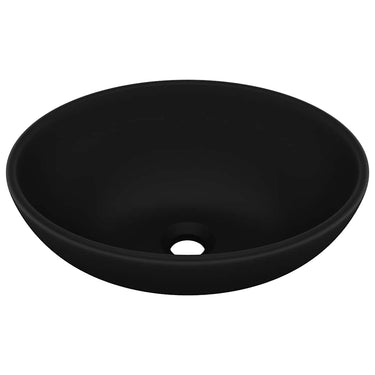 Vidaxl wastafel ovaal 40x33 cm keramiek matzwart