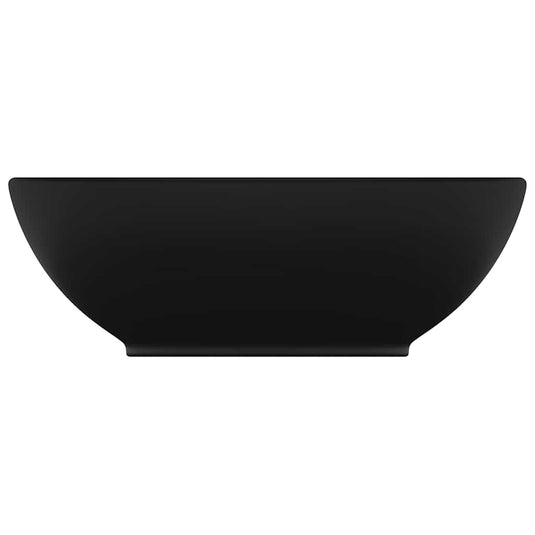 Vidaxl wastafel ovaal 40x33 cm keramiek matzwart