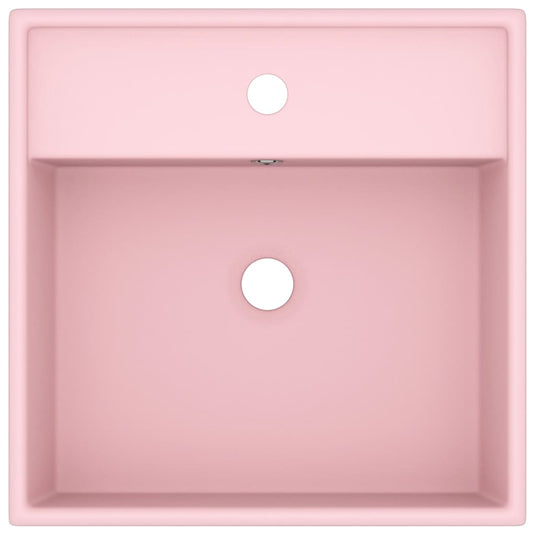 Vidaxl wastafel met overloop vierkant 41x41 cm keramiek matroze