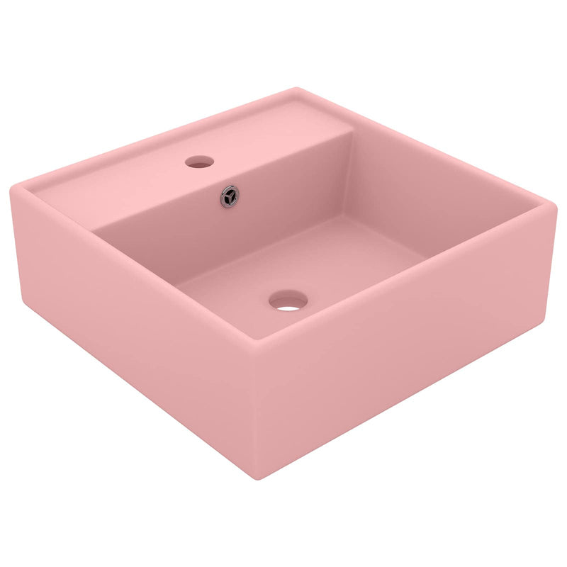 Load image into Gallery viewer, Vidaxl wastafel met overloop vierkant 41x41 cm keramiek matroze
