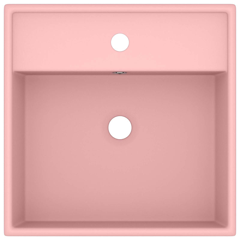 Load image into Gallery viewer, Vidaxl wastafel met overloop vierkant 41x41 cm keramiek matroze
