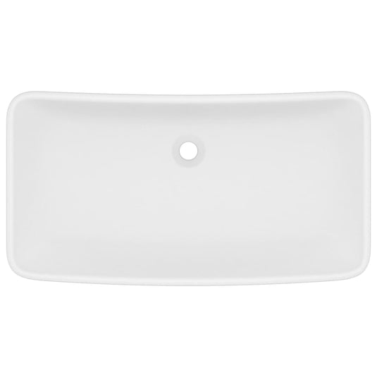 Vidaxl wastafel rechthoekig 71x38 cm keramiek matwit