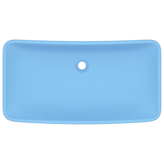 Vidaxl wastafel rechthoekig 71x38 cm keramiek mat lichtblauw