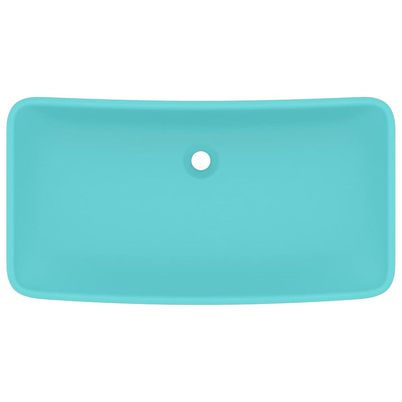 Load image into Gallery viewer, Vidaxl wastafel rechthoekig 71x38 cm keramiek mat lichtgroen
