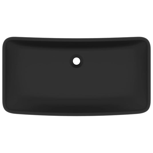 Vidaxl wastafel rechthoekig 71x38 cm keramiek matzwart