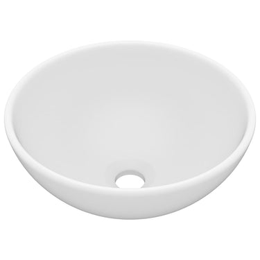 Vidaxl wastafel rond 32,5x14 cm keramiek matwit