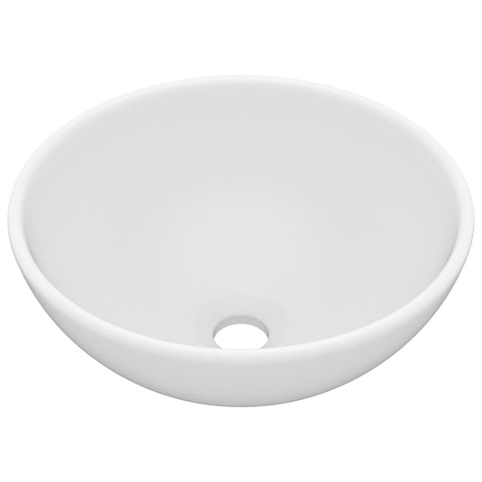Vidaxl wastafel rond 32,5x14 cm keramiek matwit