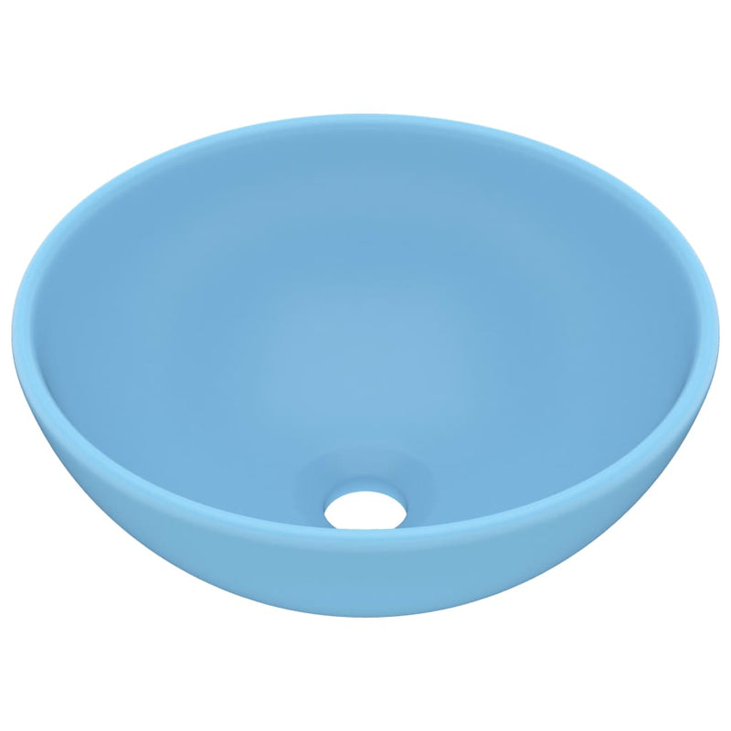 Load image into Gallery viewer, Vidaxl wastafel rond 32,5x14 cm keramiek mat lichtblauw
