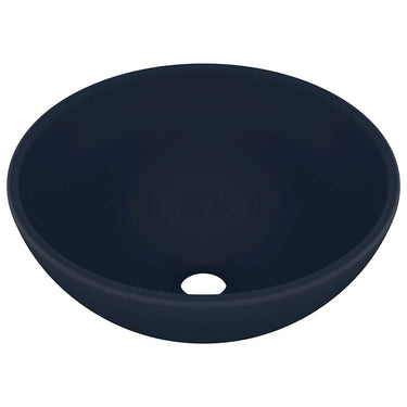 Vidaxl wastafel rond 32,5x14 cm keramiek mat donkerblauw