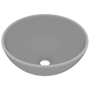 Vidaxl wastafel rond 32,5x14 cm keramiek mat lichtgrijs