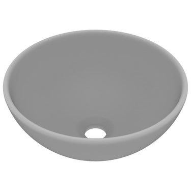 Vidaxl wastafel rond 32,5x14 cm keramiek mat lichtgrijs