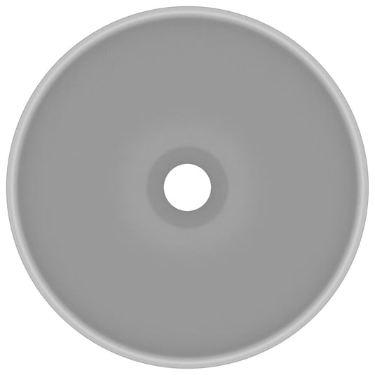 Vidaxl wastafel rond 32,5x14 cm keramiek mat lichtgrijs