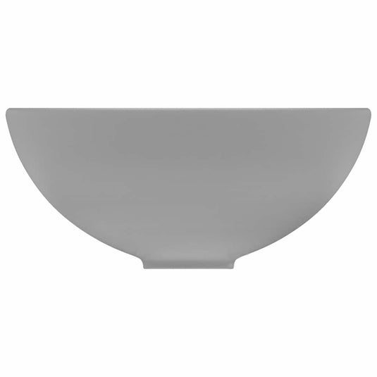 Vidaxl wastafel rond 32,5x14 cm keramiek mat lichtgrijs
