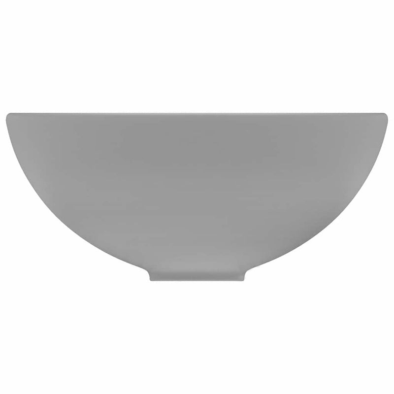 Load image into Gallery viewer, Vidaxl wastafel rond 32,5x14 cm keramiek mat lichtgrijs
