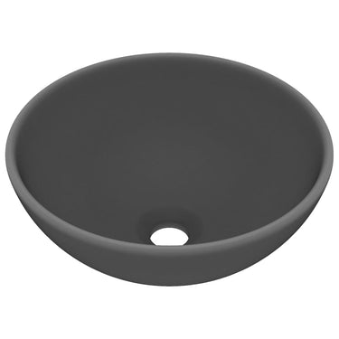 Vidaxl wastafel rond 32,5x14 cm keramiek mat donkergrijs