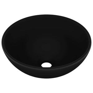 Vidaxl wastafel rond 32,5x14 cm keramiek matzwart
