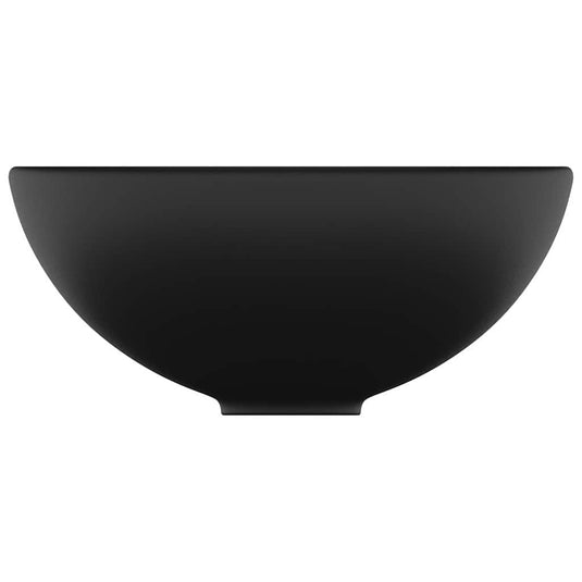 Vidaxl wastafel rond 32,5x14 cm keramiek matzwart