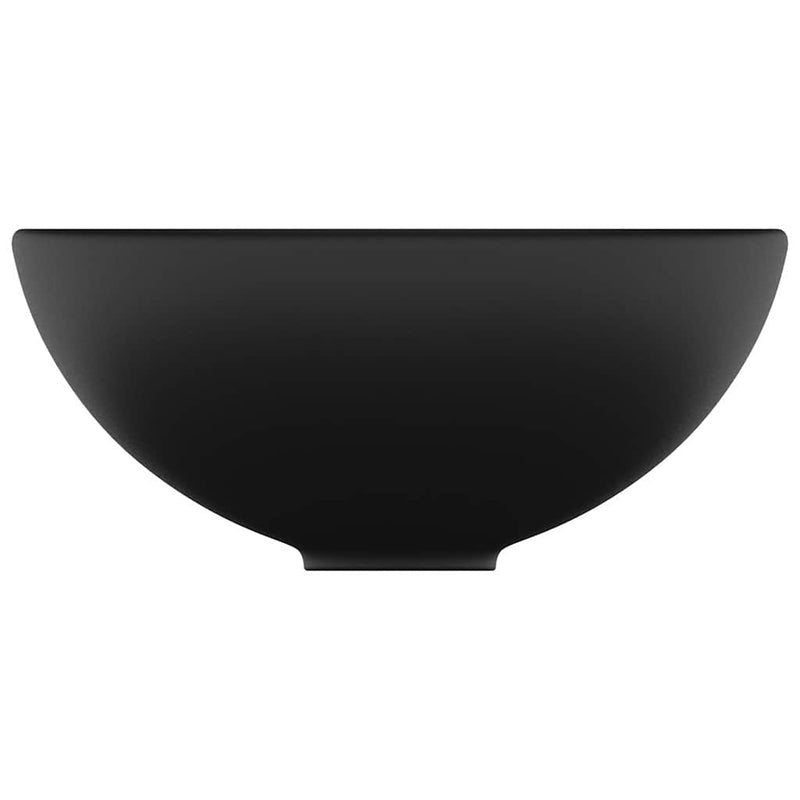 Load image into Gallery viewer, Vidaxl wastafel rond 32,5x14 cm keramiek matzwart
